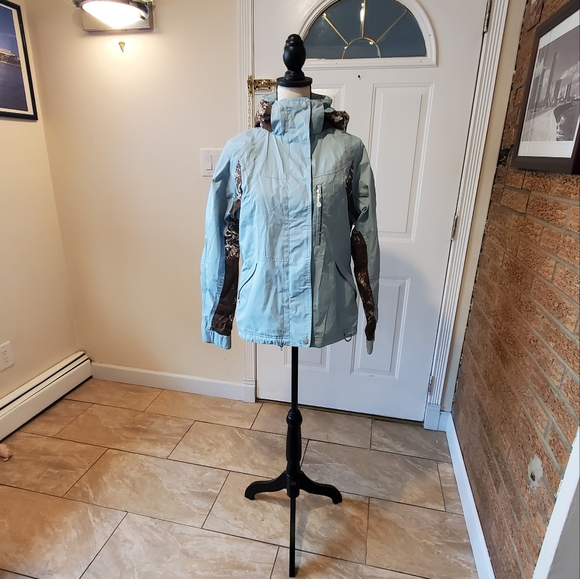 NILS Ski Insulated Women's Jacket Teal Green Detachable Hood M - Picture 7 of 16